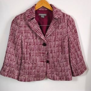 Size 2 Petite, Ann Taylor Pink Tweed Jacket